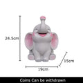 Gray & pink elephant savings jar piggy bank – nursery bedroom decor