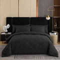 Gray quilted cozy quilt set bedroom soft comforter