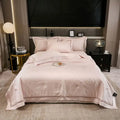 Gray ruched summer quilt set with black trim bedroom bedding