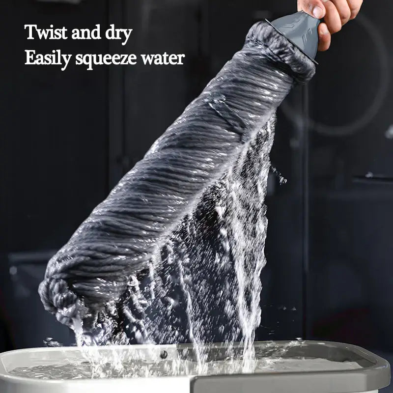 Gray silver easy spin mop with microfiber head for kitchen floors