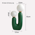 Green ceramic double frosted glass table lamp for bedroom