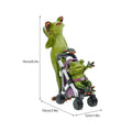 Green frog family statue set living room resin figurine