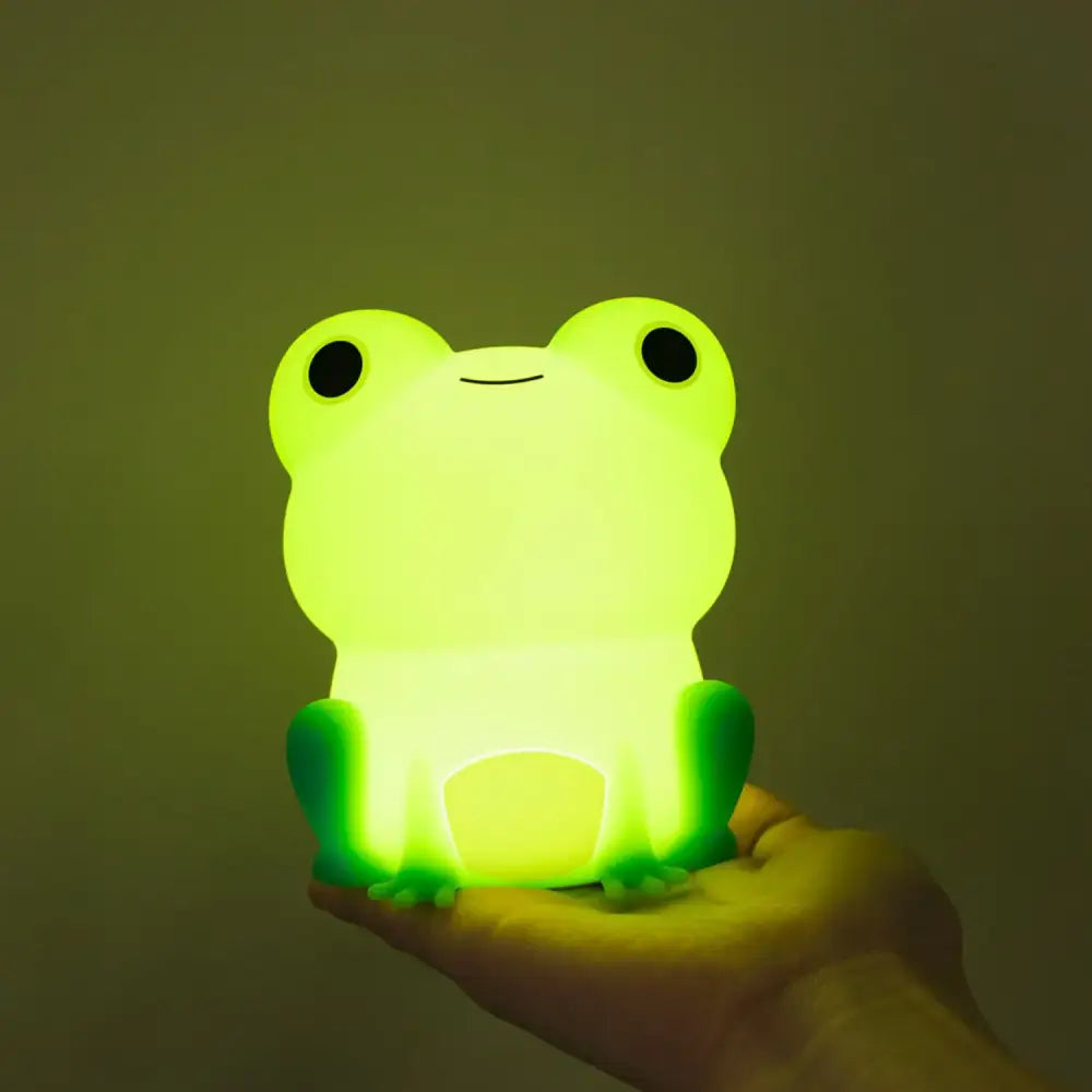 Green silicone frog night light bedroom dimmable lamp