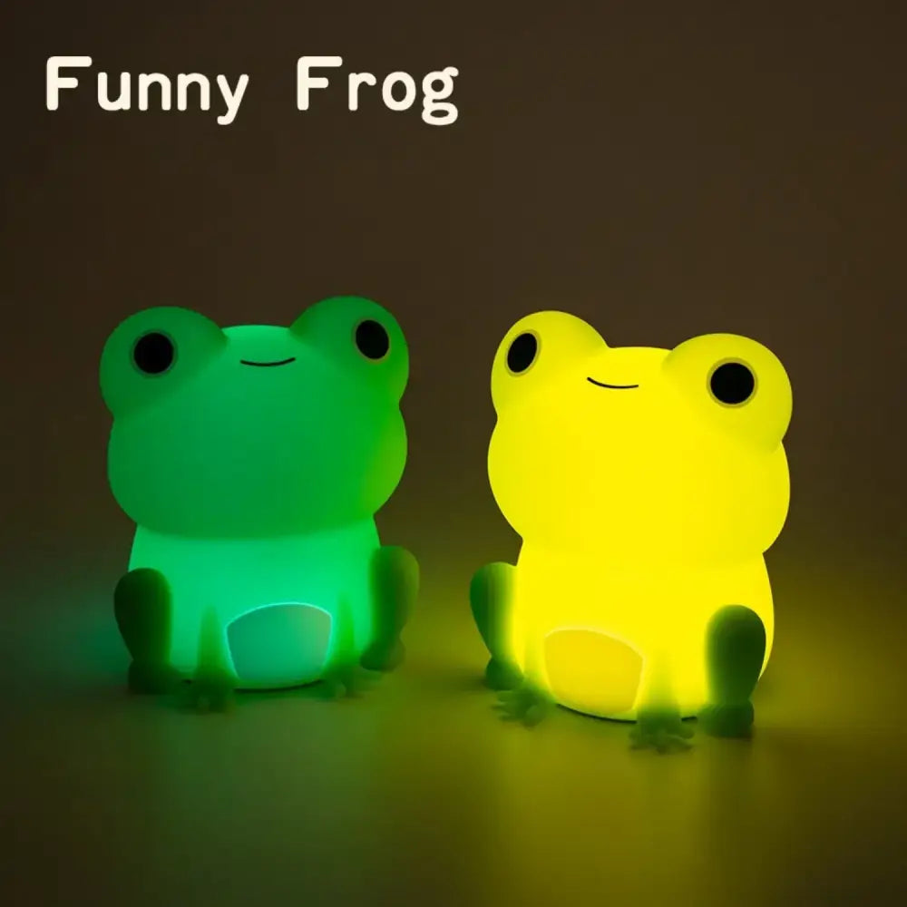 Green silicone frog night light bedroom dimmable lamp