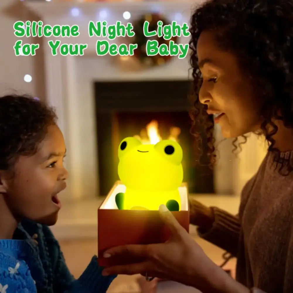 Green silicone frog night light bedroom dimmable lamp
