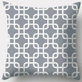 Grey geometry patterned pillow case for living room decor
