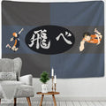 Haikyuu black white letters tapestry – bedroom wall hanging