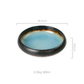 Handcrafted blue & gold ceramic sushi plate dining room tableware