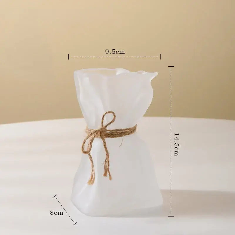 Handcrafted clear glass folded road vase set for living room decor