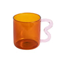 Handmade glass mug lavender & green kitchen coffee cup