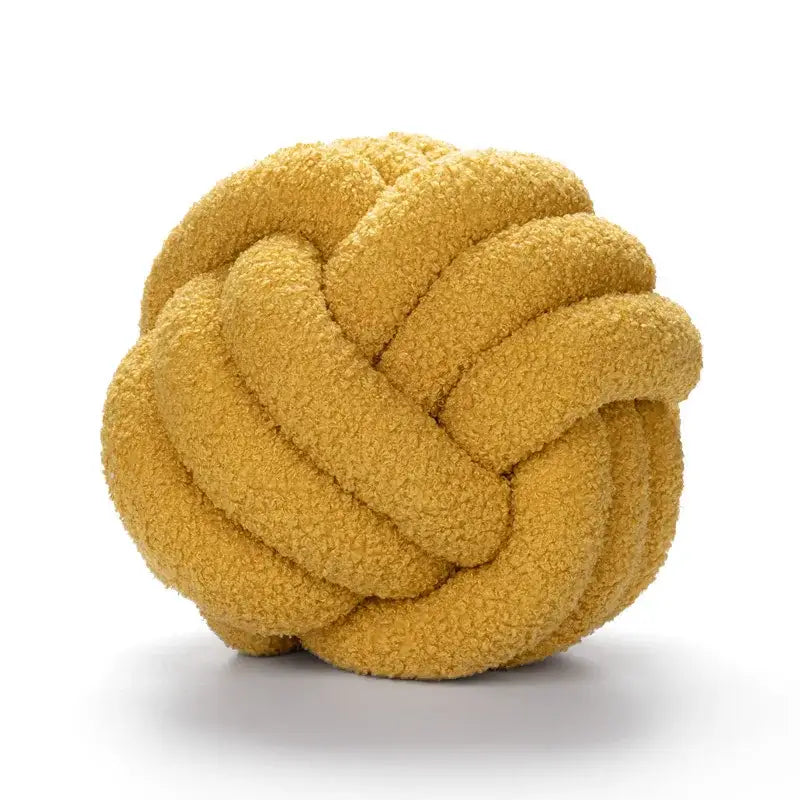 Handmade knotted boucle circle plush pillow bedroom decor