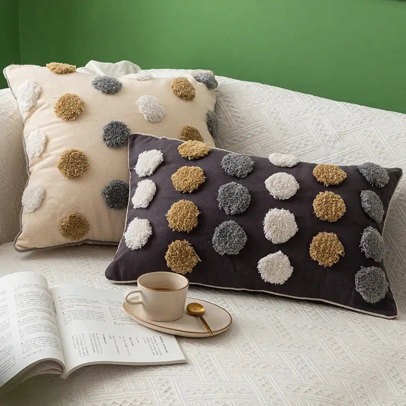 Handmade moroccan geometric pillow cover cream living room decor