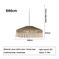 Handmade rattan pendant light with tassels for dining room