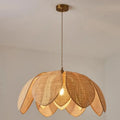 Handmade rattan petal pendant light for dining room