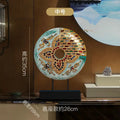 Handmade thai solid teal & gold mosaic tabletop decoration living room