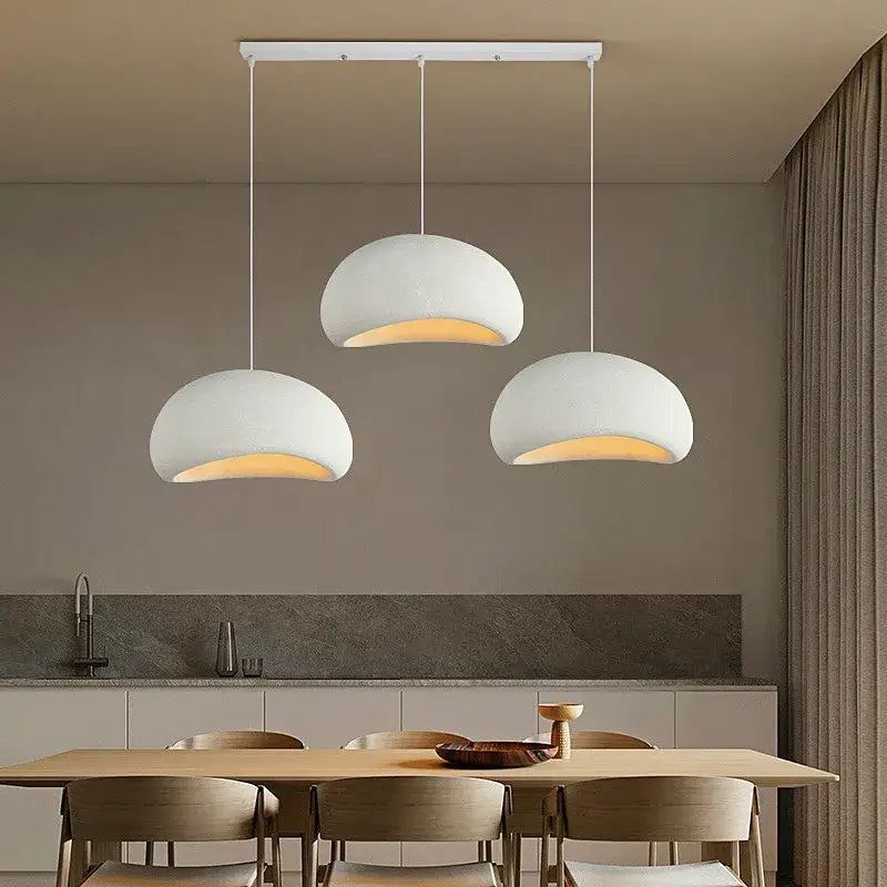 Handmade wabi sabi chandelier white trio pendant light dining room