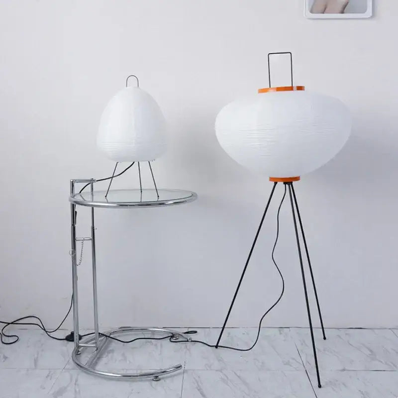 Handmade wabi sabi cream paper floor lamp living room tripod light