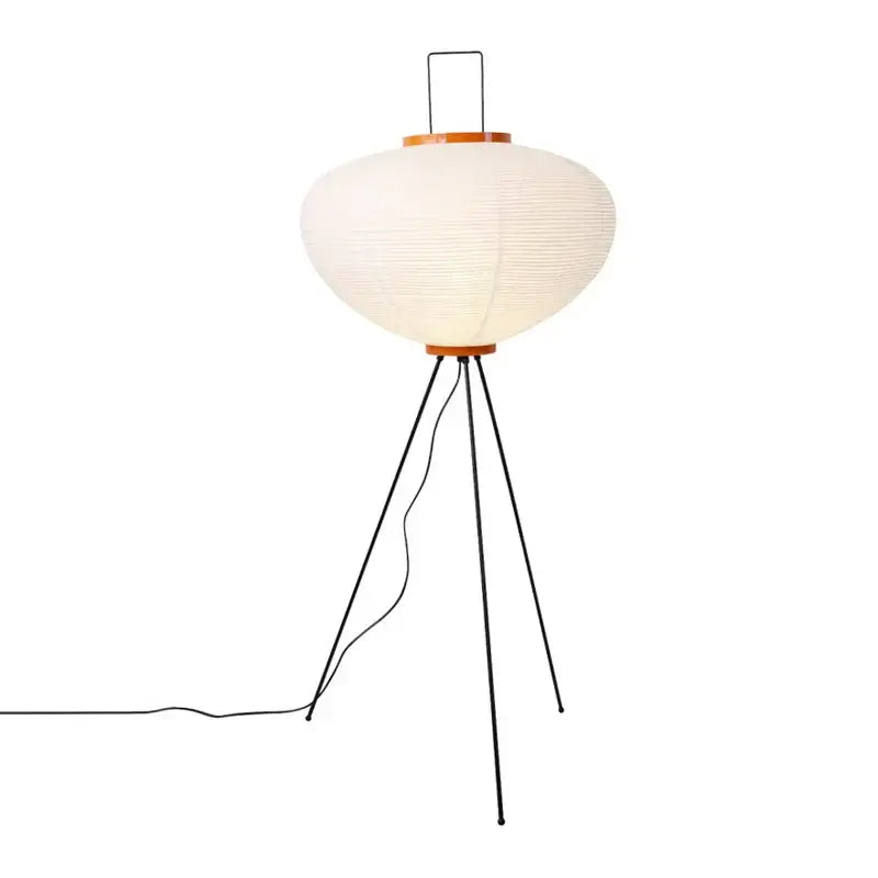 Handmade wabi sabi cream paper floor lamp living room tripod light
