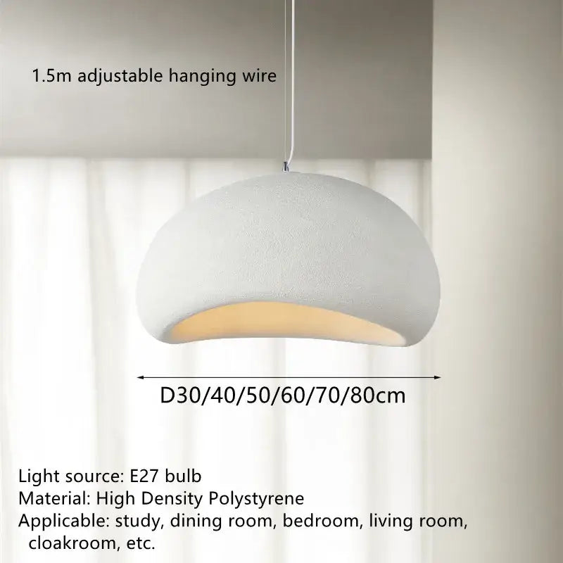 Handmade wabi sabi off white pendant lamp dining room lighting