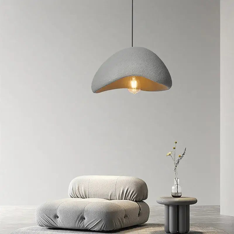 Handmade wabi sabi off white pendant lamp dining room lighting