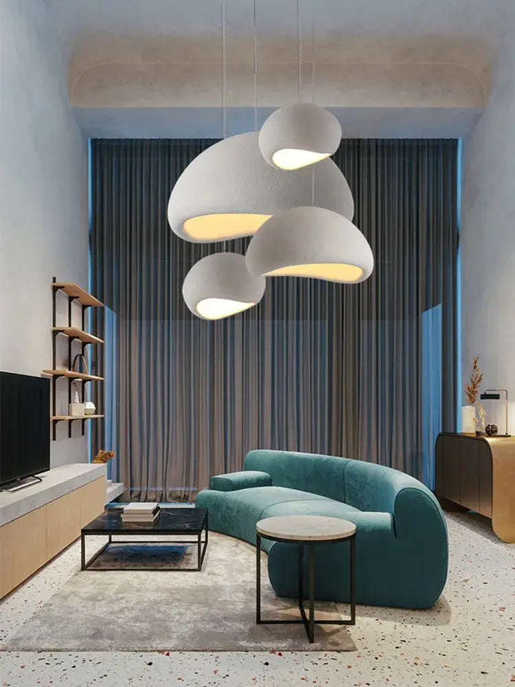 Handmade wabi sabi off white pendant lamp dining room lighting