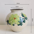 Handmade watercolor flower vase retro decorative jar living room