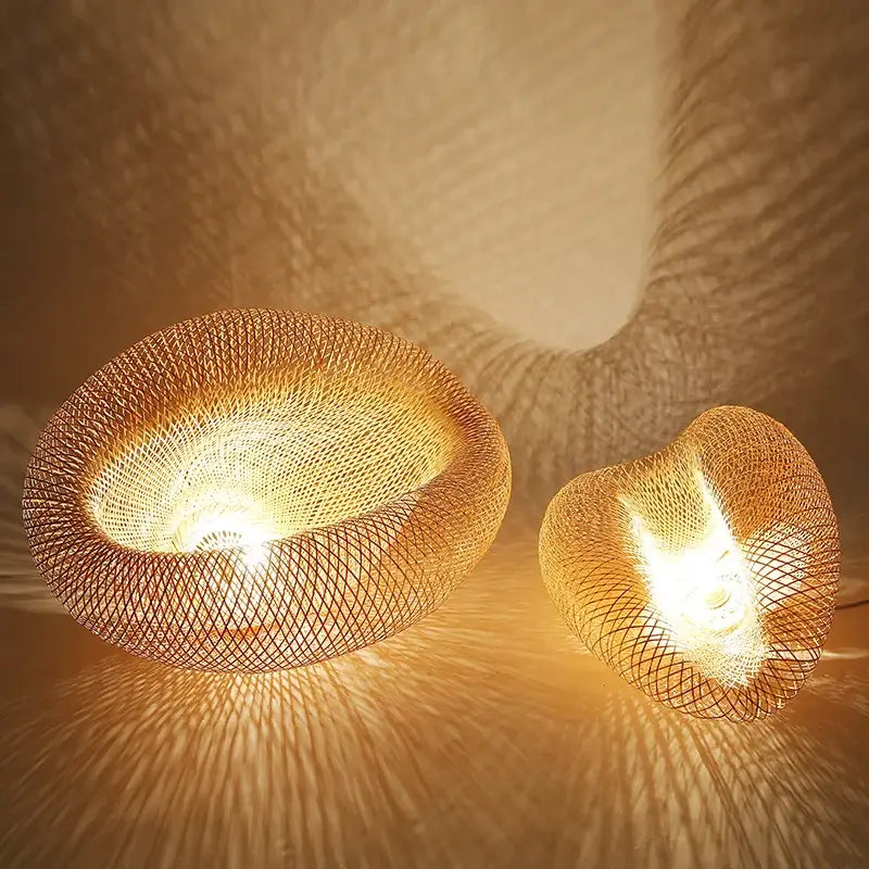 Handmade woven decorbites bamboo chandelier for dining room