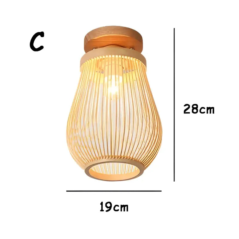 Handwoven bamboo birdcage ceiling light for dining room