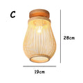 Handwoven bamboo birdcage ceiling light for dining room