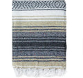 Handwoven mexican blanket pink & blue geometric beach shawl bedroom decor