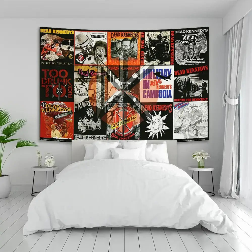 Hard rock band flag tapestry for bedroom wall decor
