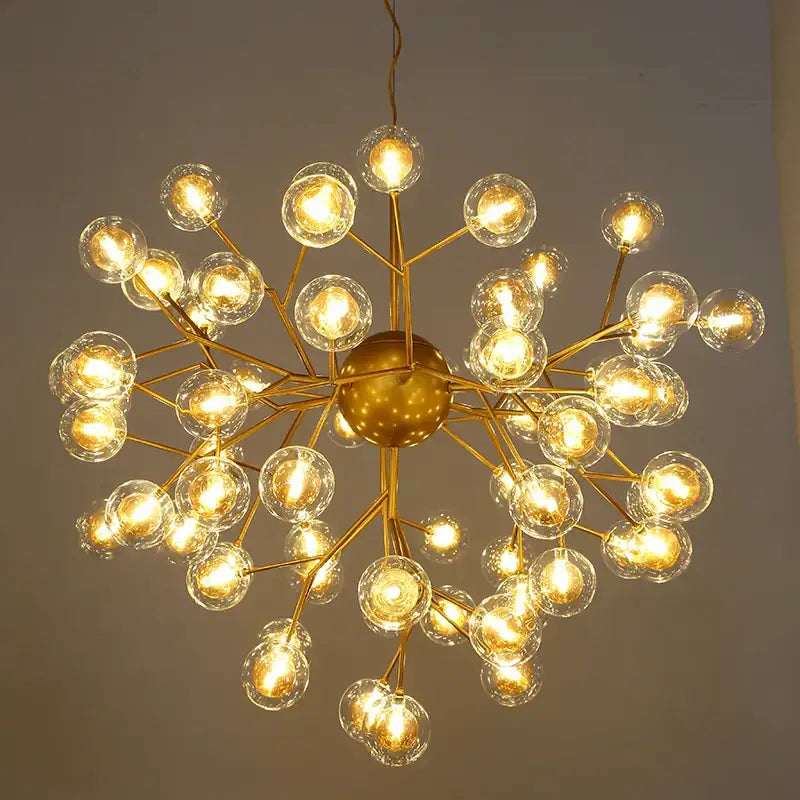 Heracleum firefly gold glass ball chandelier dining room light