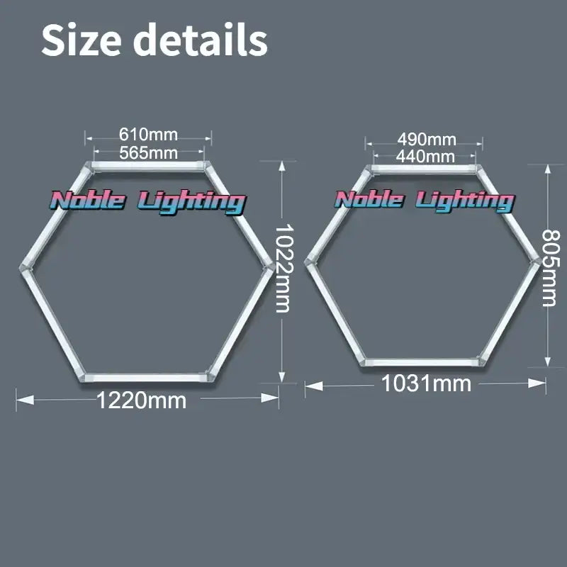 Hexagon led car detailing light noble logo garage ceiling panel