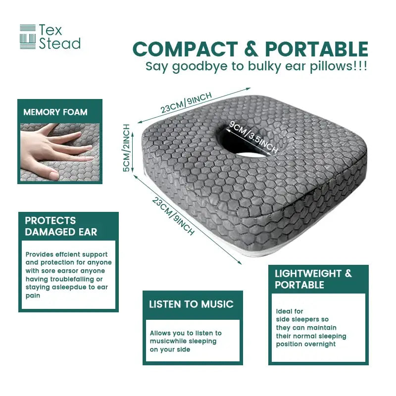 Hexagonal gray ear guard pillow bedroom side sleeper support