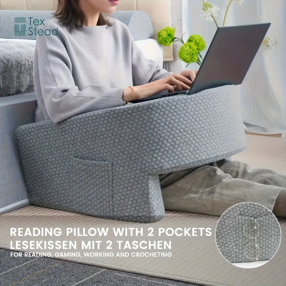 Hexagonal gray gaming arm rest pillow bedroom reading cushion