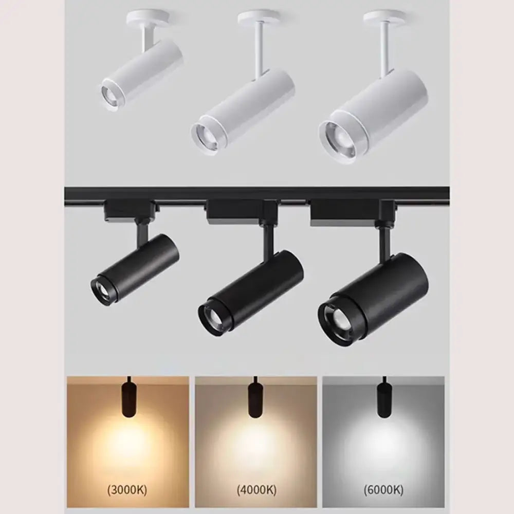 Industrial black adjustable focus track spotlights living room light