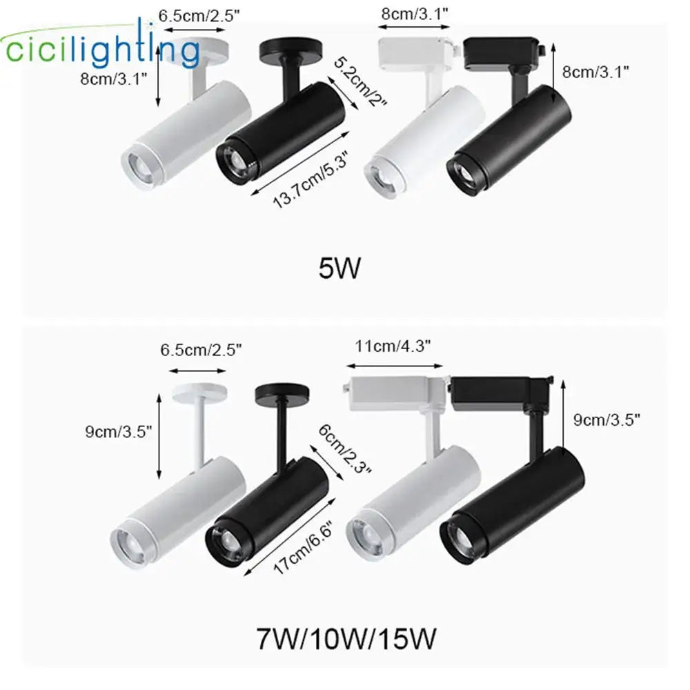 Industrial black adjustable focus track spotlights living room light