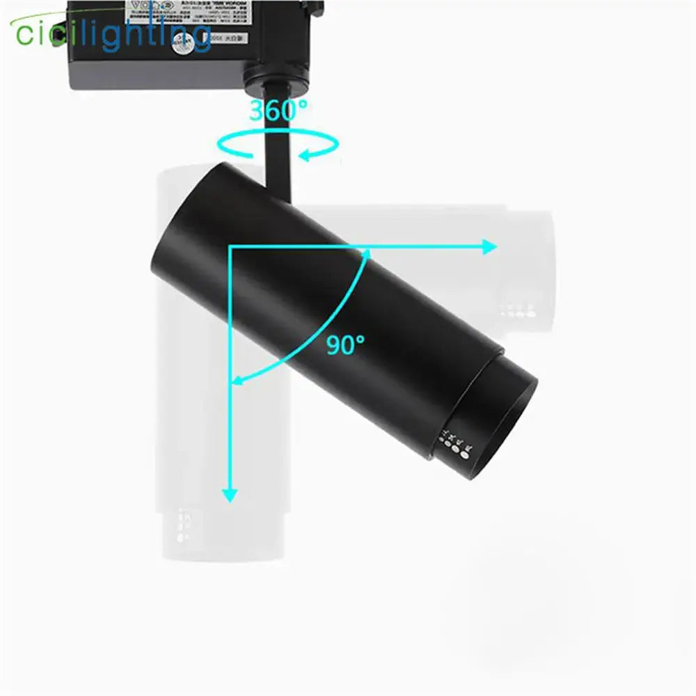 Industrial black adjustable focus track spotlights living room light
