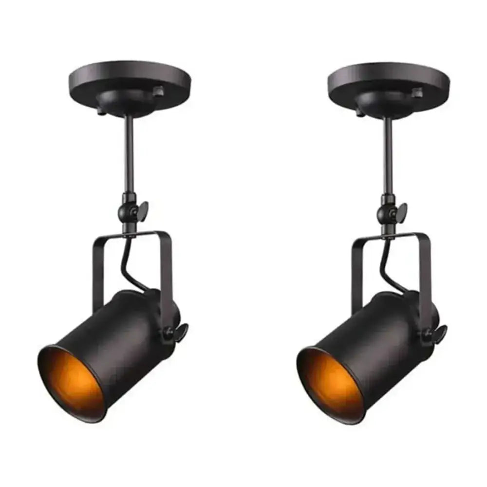 Industrial black and amber adjustable ceiling lamp dining room spotlight