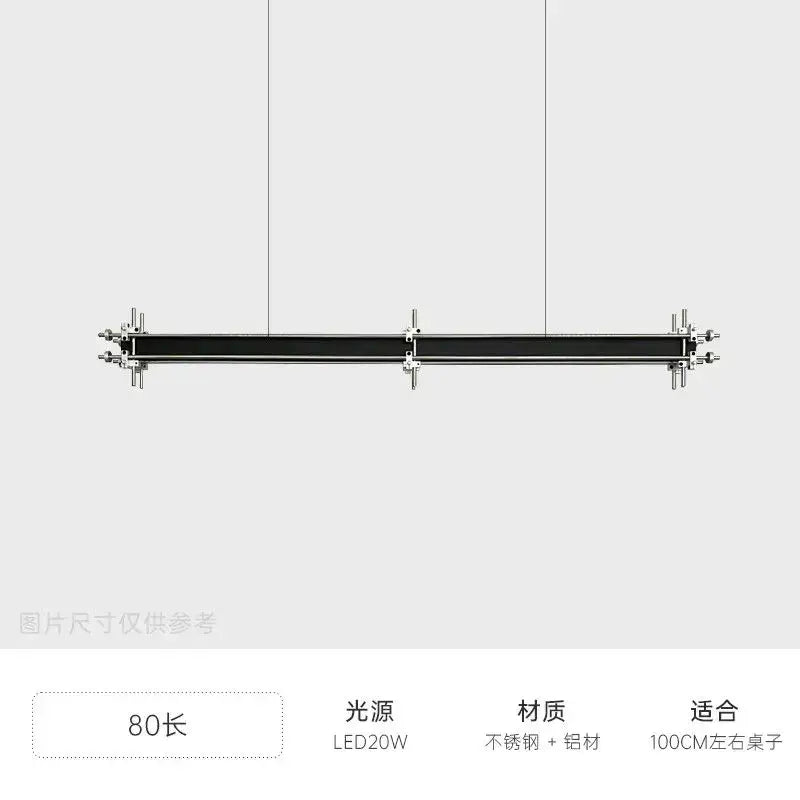 Industrial black and chrome pendant chandelier – dining room light