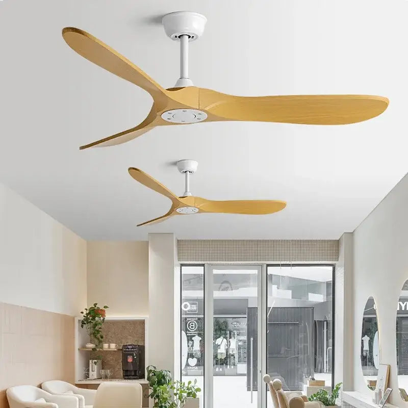 Industrial black and dark wood vintage ceiling fan bedroom with remote