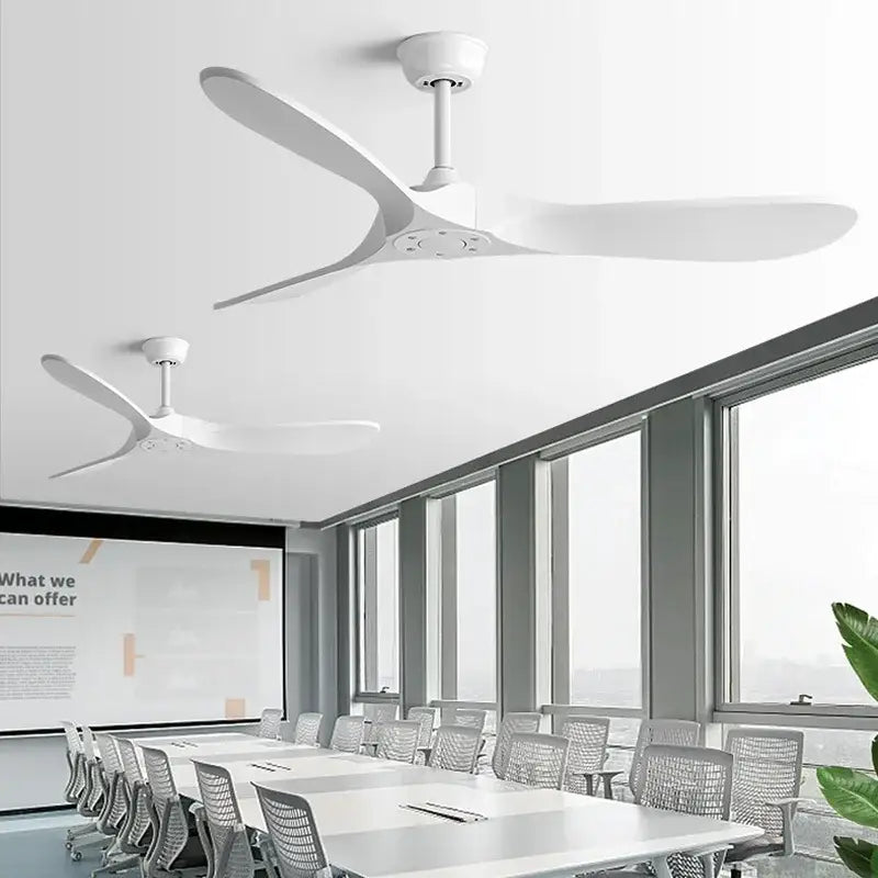 Industrial black and dark wood vintage ceiling fan bedroom with remote