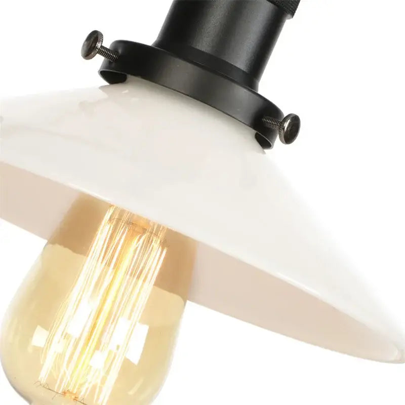 Industrial black and white wall light fixture bedroom sconce