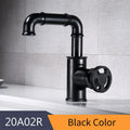 Industrial black brass basin faucet bathroom vintage pipe tap