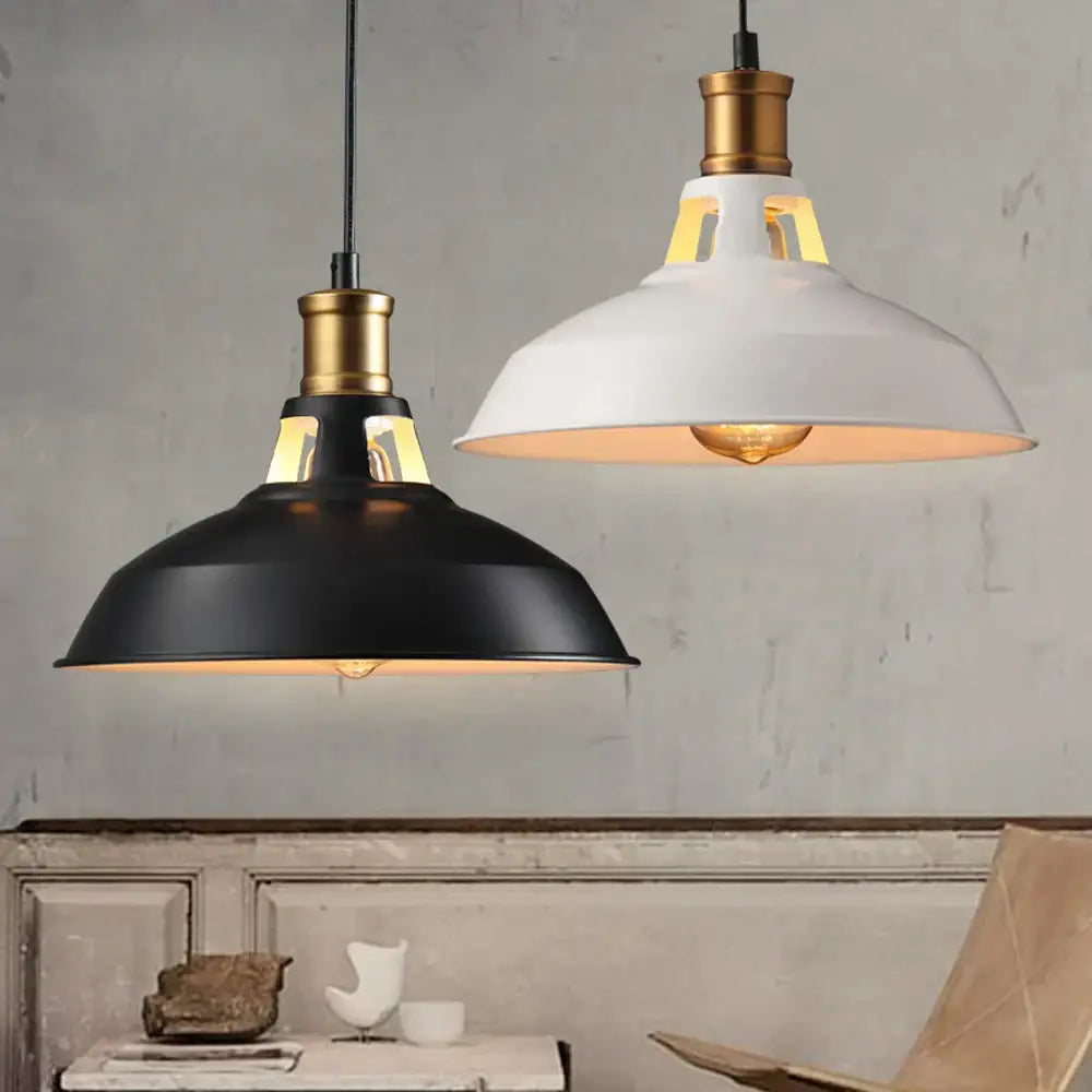 Industrial black & brass iron pendant light kitchen lighting