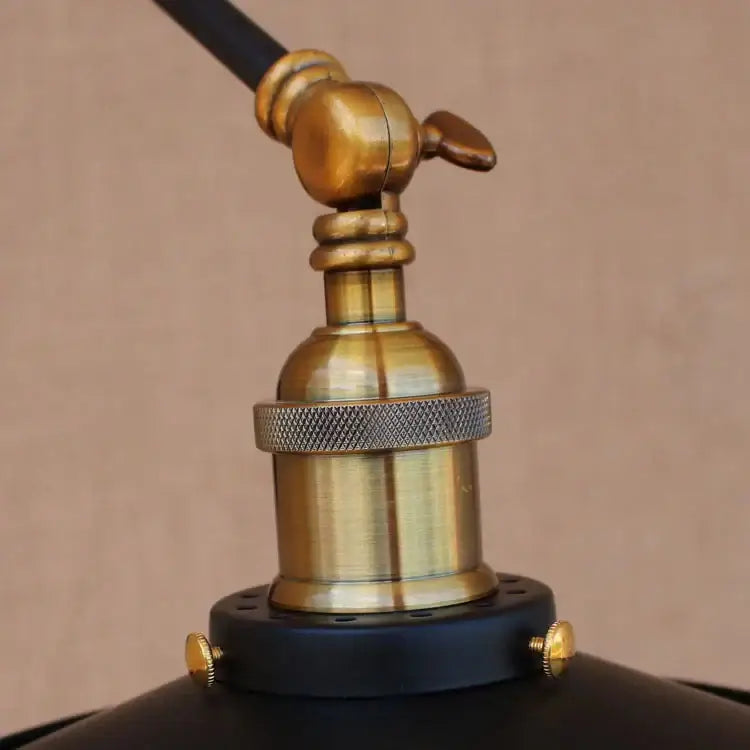 Industrial black & brass swing arm wall lamp bedroom sconce
