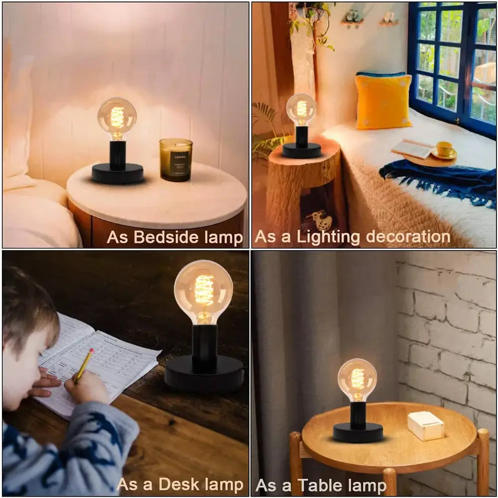 Industrial black & bronze desk lamp base bedroom vintage light