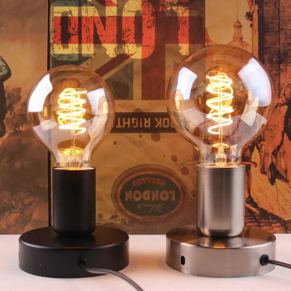 Industrial black & bronze desk lamp base bedroom vintage light