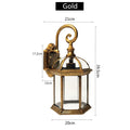 Industrial black bronze wall lamp outdoor lantern with clear glass