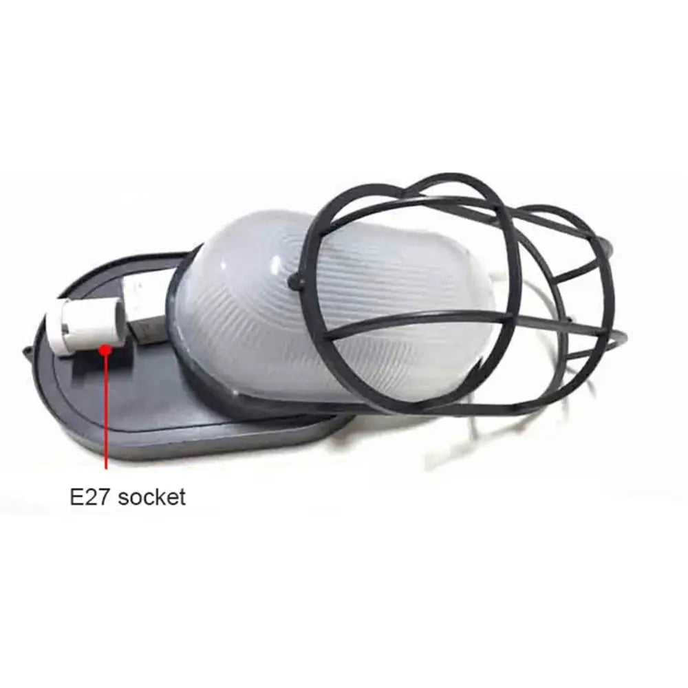 Industrial black bulkhead wall light – patio security sconce